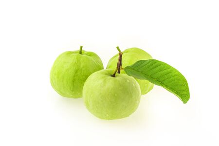 Guava (fruit), isolated on a white background, tropical fruitの写真素材