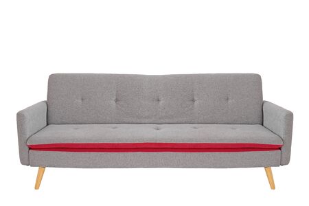 Gray sofa isolated on a white backgroundの写真素材