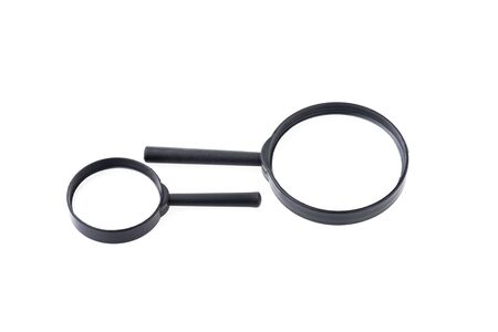 A magnifying glass isolated on a white backgroundの写真素材