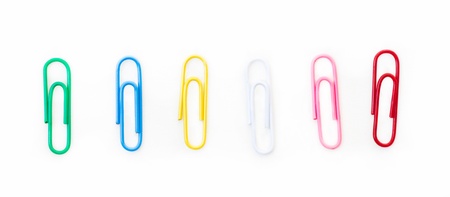 The colorful paperclipsの写真素材