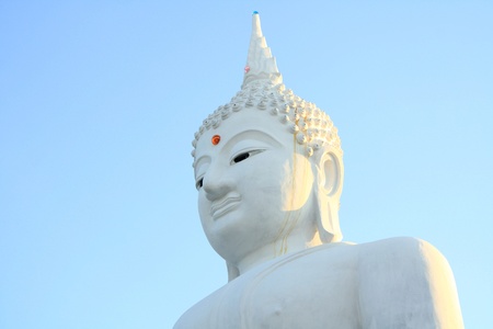 The white statue of Buddha.の写真素材