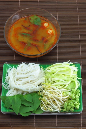 Thai cuisine name Noodle fluid coconut milk の写真素材