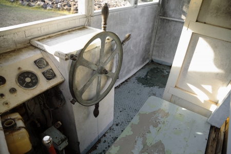 Interior of ancient seafaring captain.の写真素材