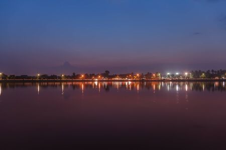 Twilight Riverside Ubon Ratchathani Thailand.の写真素材