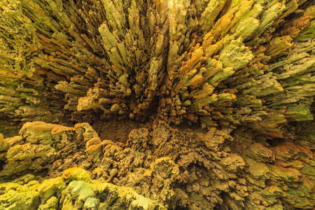 Limestone caves in Erawan Waterfall, Kanchanaburi Thailandの写真素材