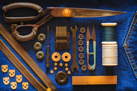 The kit of seamstresses ancientの写真素材