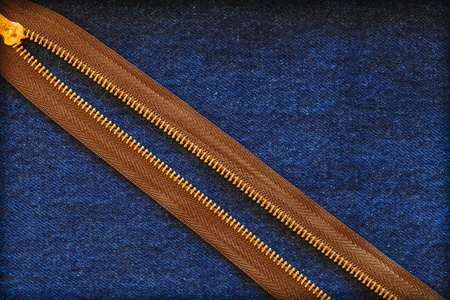 Close-Zipper on the denim の写真素材