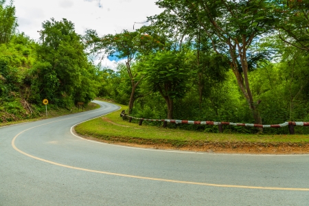 Road a mountain waterfall Erawan, Kanchanaburi の写真素材