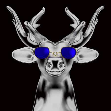 3D Deer with Black characters の写真素材