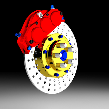 3D Accessories brakes of cars in the background.の写真素材