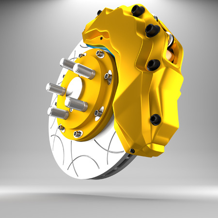 3d racing brakes in the background.の写真素材