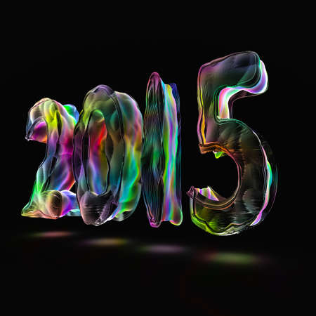 3d rendering text design 2015 in beautiful colors.