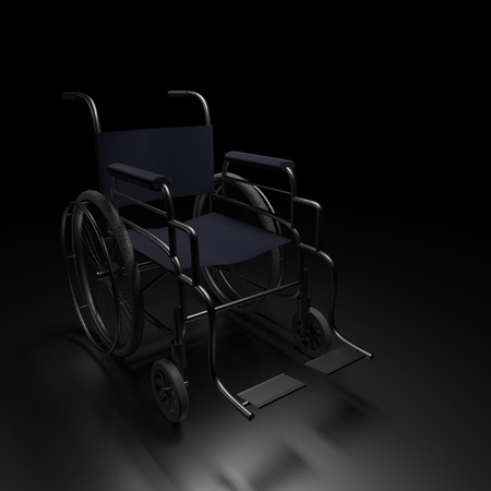 3d rendering wheelchair in the background.の写真素材