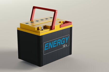 Battery car in the background 3d rendering.の写真素材