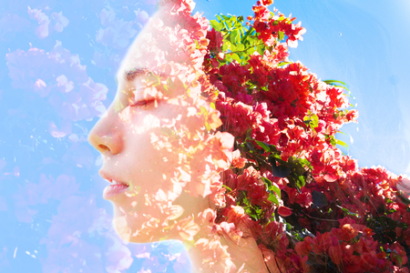 Bright and sunny environment combines with her healthy lookの写真素材