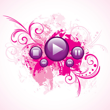 Media buttons on grunge backgroundのイラスト素材