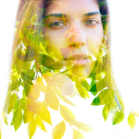 Hair combines with bright green leaves