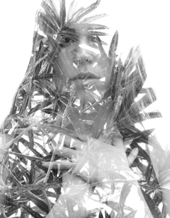 Double exposure with an ecological concept showcasing the beauty of nature