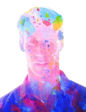 Paintography. Portrait combined with a painting