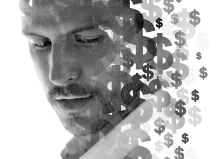 A portrait combined with a digital illustrationの写真素材