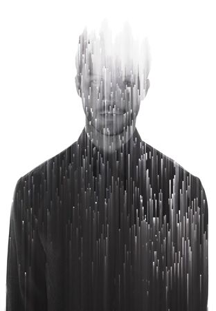 A portrait combined with a digital illustrationの写真素材