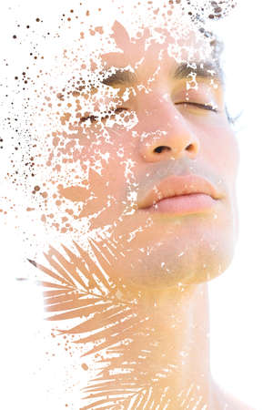Portrait combined with a digital illustration