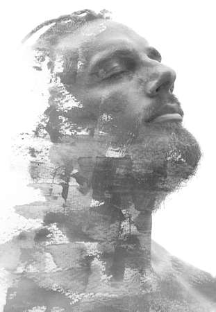 Paintography. A portrait combined with a painting