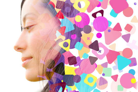Portrait combined with a digital illustration