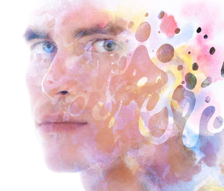 Paintography. A portrait combined with a painting