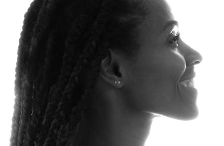 A portrait on a white backgroundの写真素材