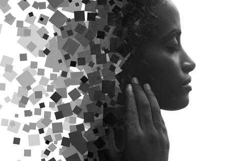 Portrait combined with a digital illustration