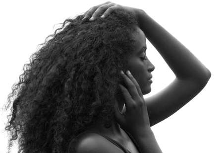 A portrait on white backgroundの写真素材