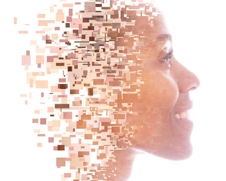 Portrait combined with a digital illustration
