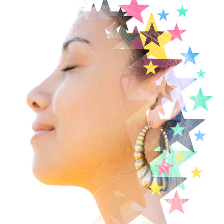 Portrait combined with a digital illustration