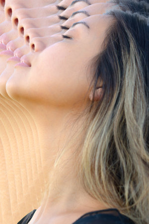 A portrait with visual effectsの写真素材