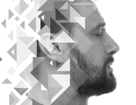 A graphic portrait of a manの写真素材