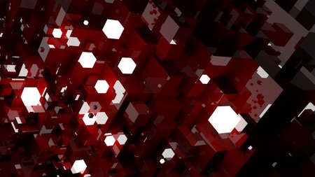 Black geometrical pattern on white background 3D render
