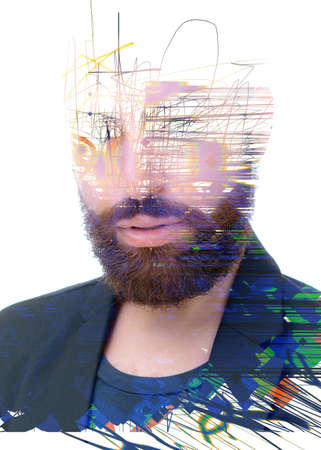 An abstract portrait of a manの写真素材