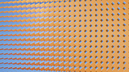 3D Illustration. Multiple rows of colorful cubes.