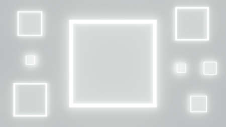 3D illustration of a neon frame