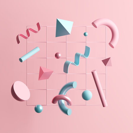 3D illustration of multiple abstract objects.