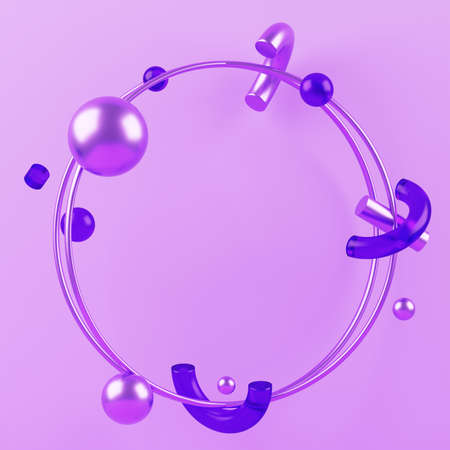 Abstract minimal 3D illustration with a space for a textの写真素材