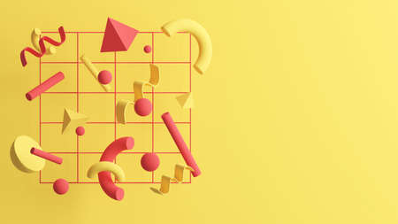 3D illustration of abstract decorative geometrical shapesの写真素材