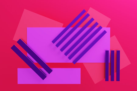 Abstract background composed of rectangles. 3D illustration.の写真素材