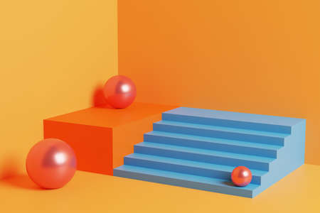 Bright and colorful 3D illustrationの写真素材