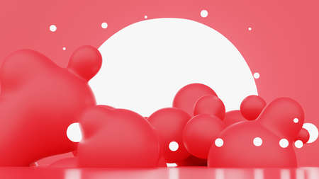 Abstract red landscape. 3D illustration