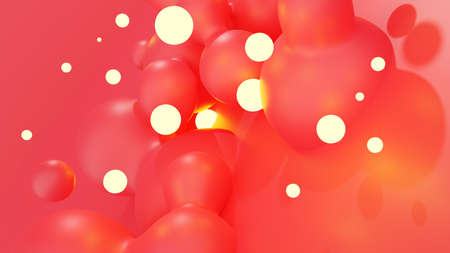 Abstract red shapes. 3D illustration