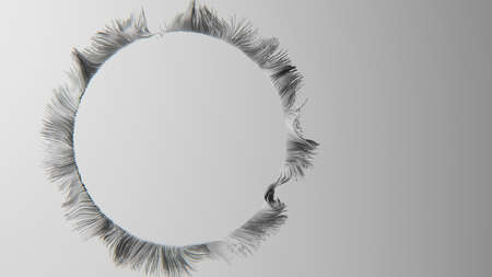 Monochromatic 3D illustration of an empty round frameの写真素材