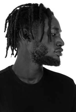 A profile portrait of an attractive African American manの写真素材