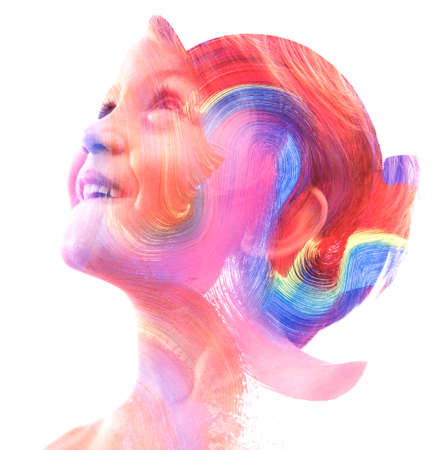 Paintography. Expressive brushstrokes combined with a portrait of a boy